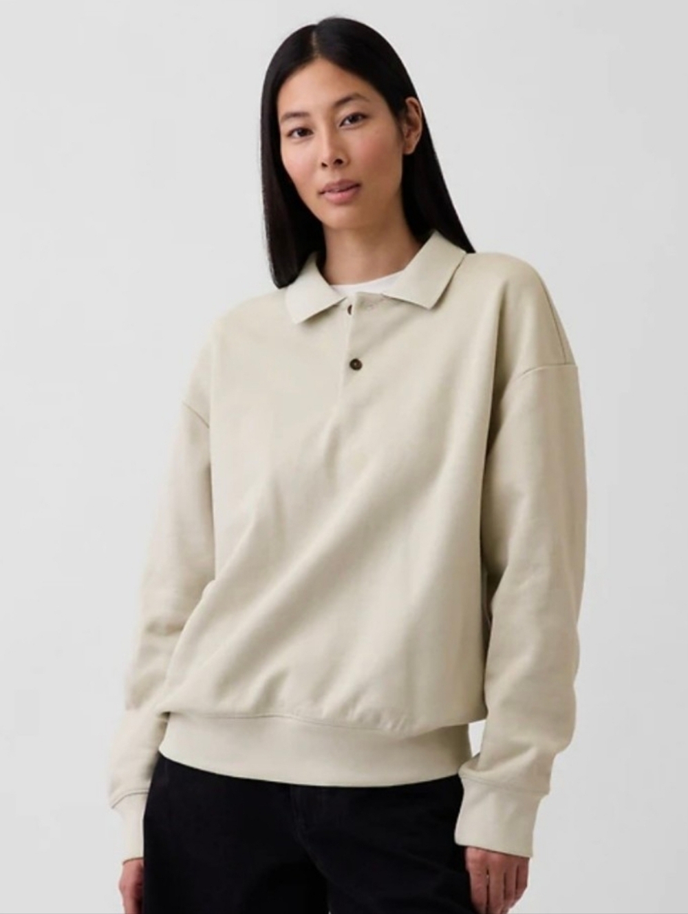 Gap Adult Heavyweight Oversized Polo Sweatshirt XS NWT